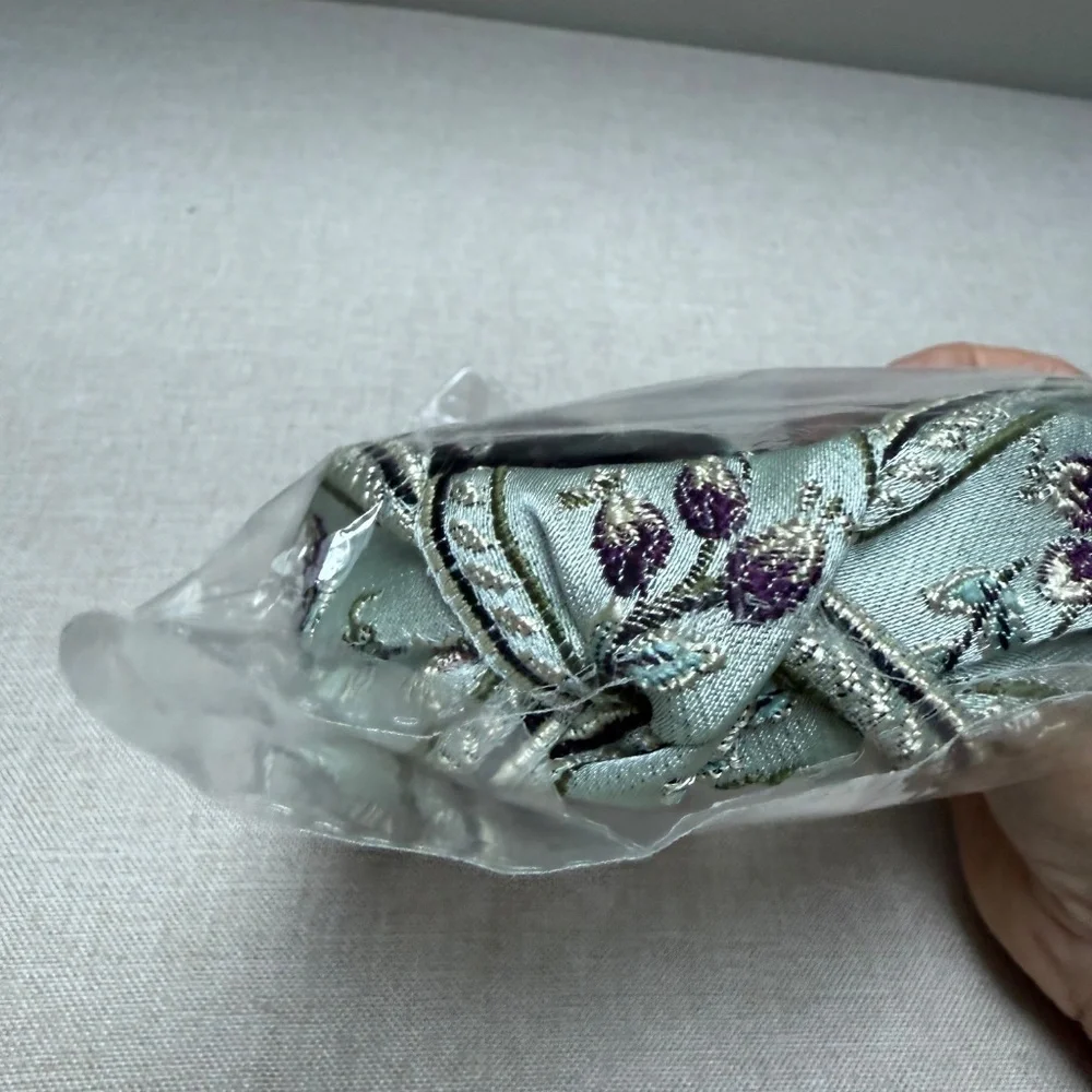 Vintage Look Embroidered Satin Headband Still In Package